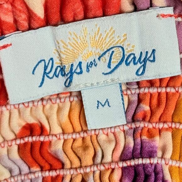 Rays for Days Ivy Top Medium Tropical Hawaii Spring Summer Floral Maximalist - Picture 5 of 6